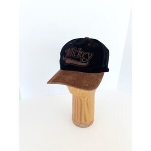 Goofy and Co. Disney Vintage 90's Mickey Mouse Wool Suede Hat Black Brown